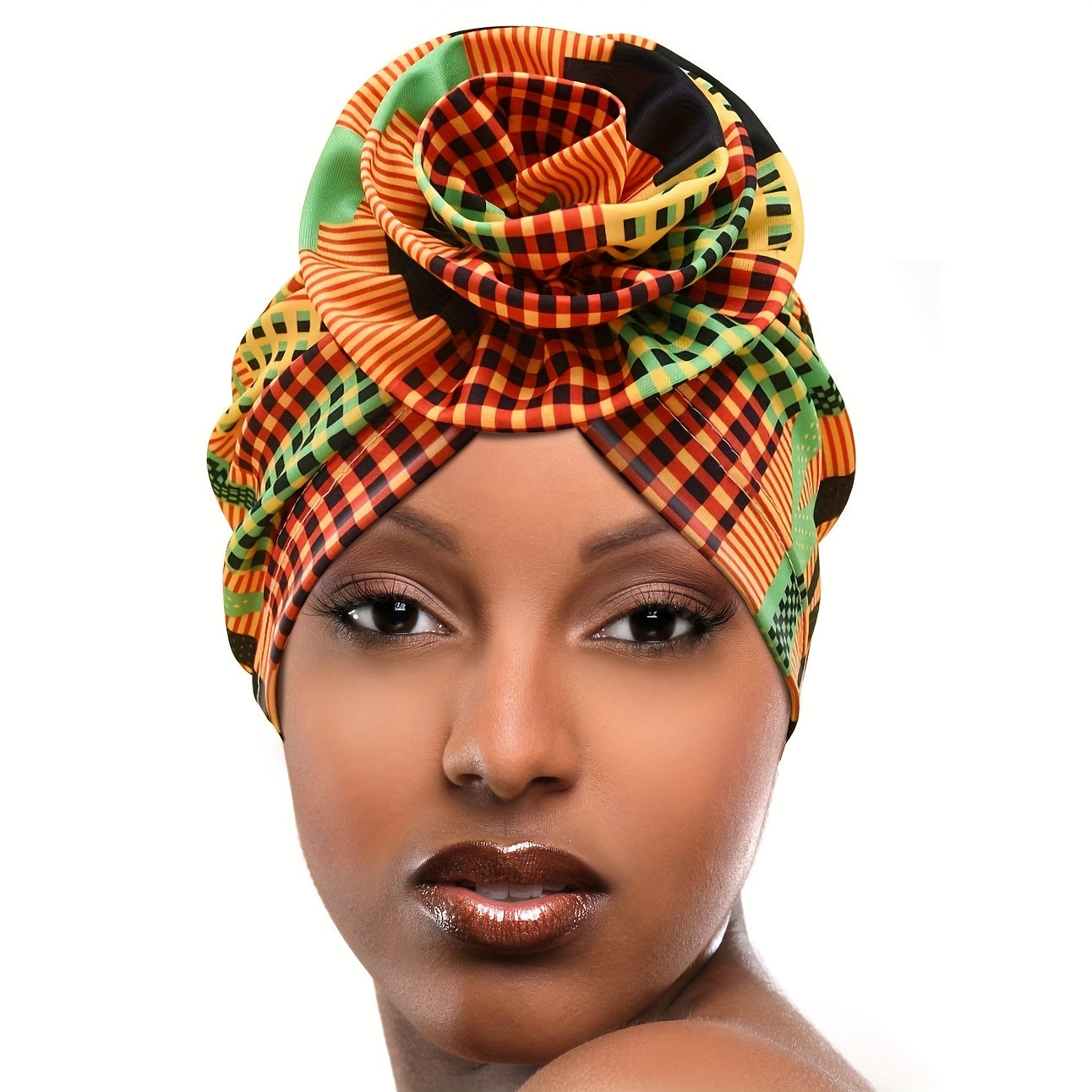Elegant Women's Floral Turban Headwrap: Vibrant Colors, Soft Polyester Fabric, and Comfortable Elastic Design for a Chic Look
